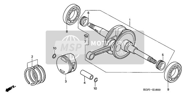 Honda NES150 2004 Vilebrequin/Piston pour un 2004 Honda NES150